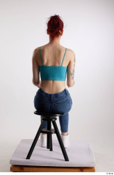 Woman White Slim Female Studio Poses